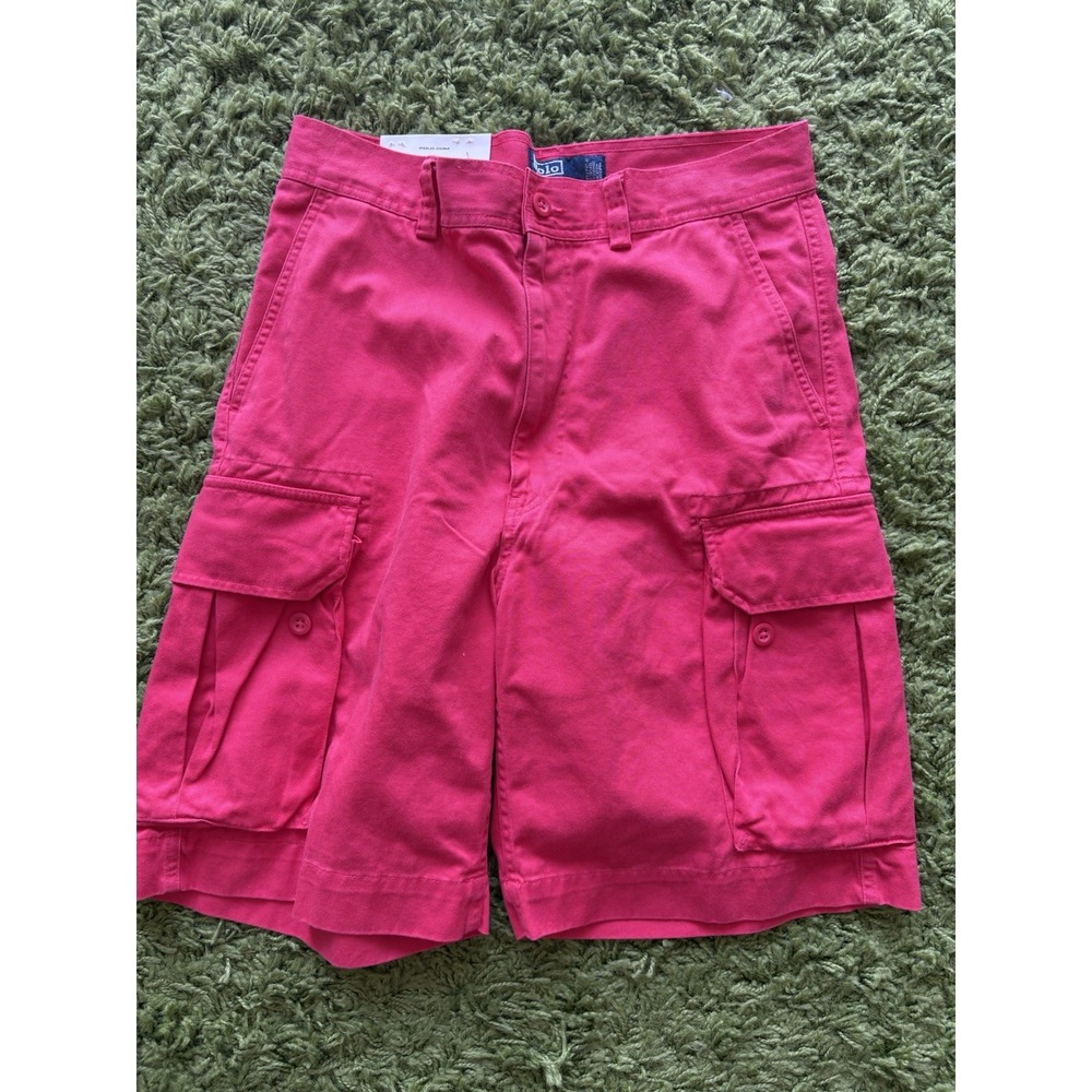 Vintage Y2K Ralph Lauren Polo Red Cargo Shorts Size 32 NWT